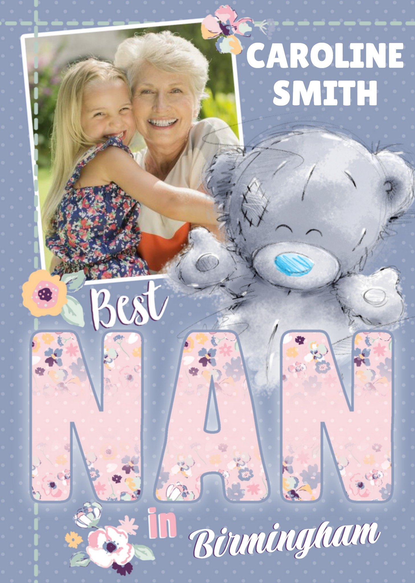 Me To You Tatty Teddy Best Nan In Personalised Place Photo Card Ecard