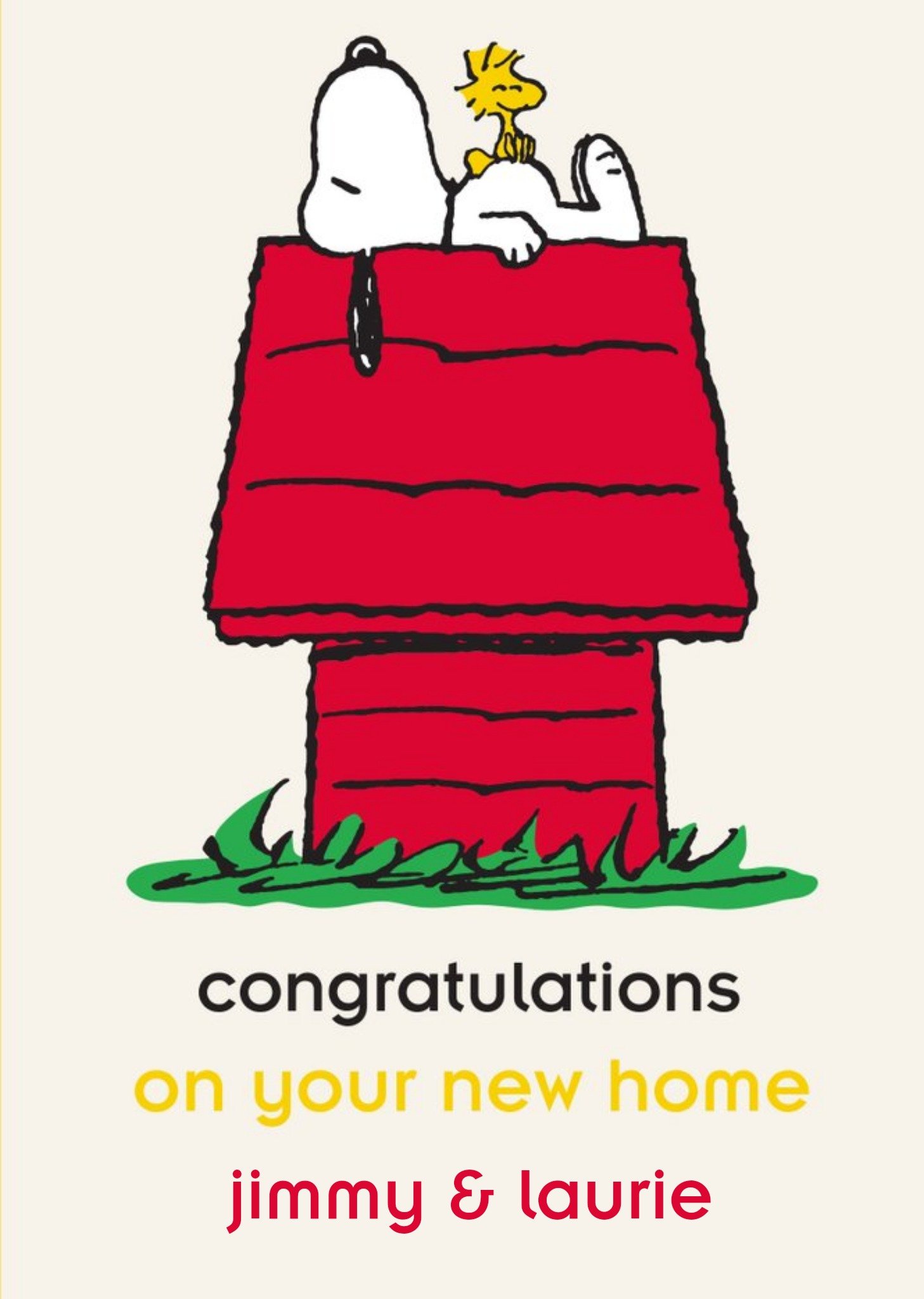 Moonpig Peanuts Congratulations On Your New Home Personalised Card, Large