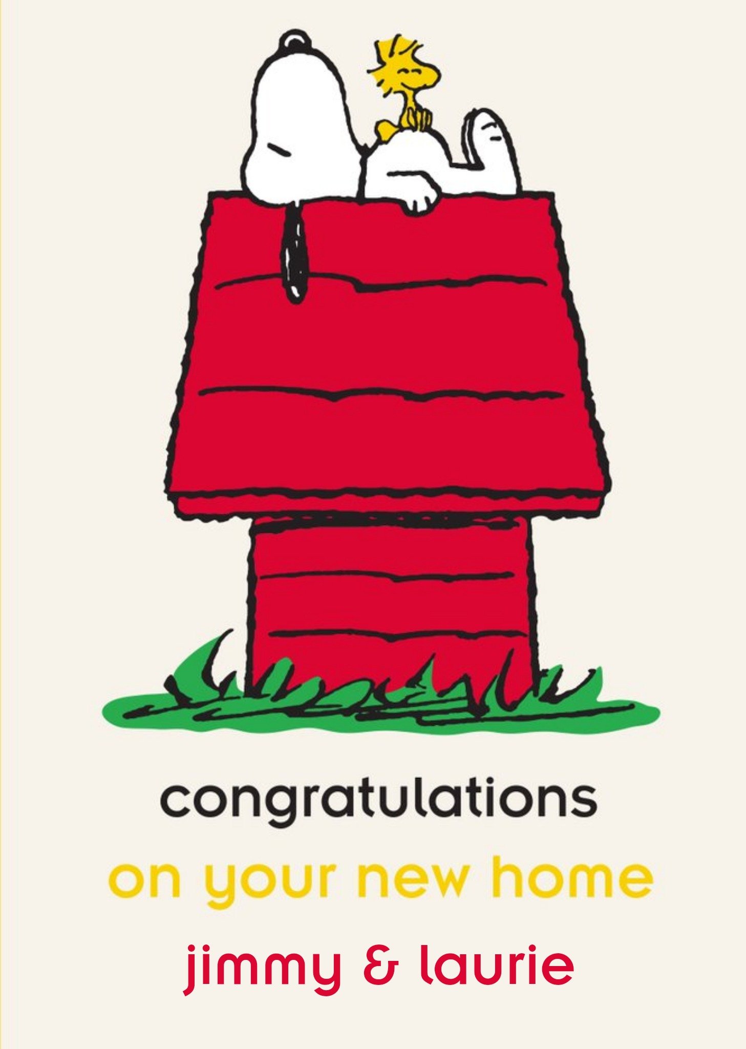 Peanuts Congratulations On Your New Home Personalised Card Ecard