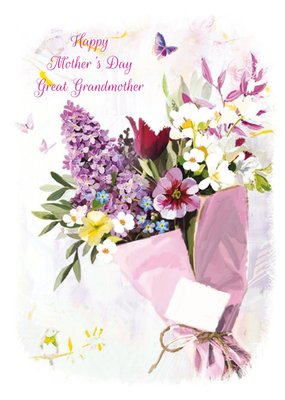 Traditional Flower Illustration Great Grandmother Mother's Day Card