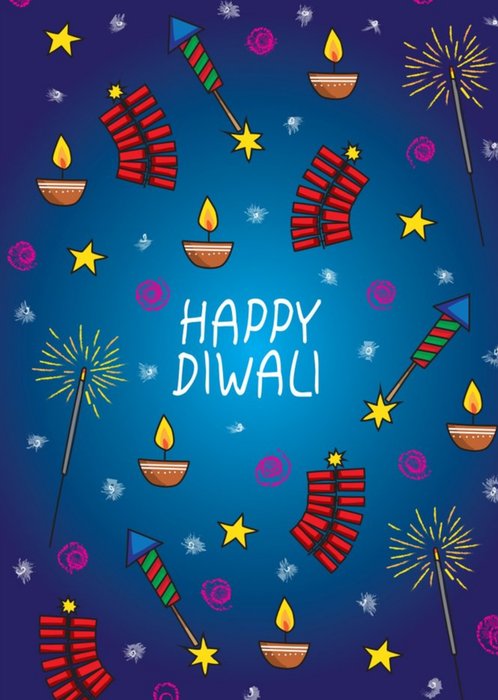 Happy Diwali Fireworks Card