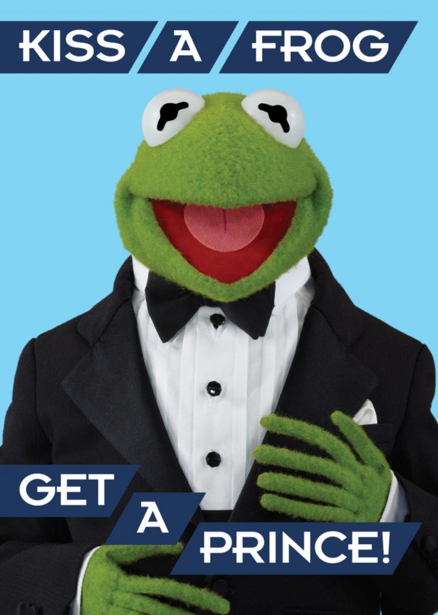 Disney The Muppets Kermit Kiss A Frog, Get A Prince Card, Large