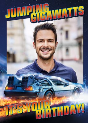 Back to the Future photo upload birthday card