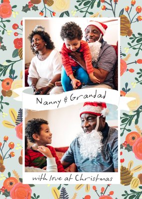 Le Jardin De Fleur Christmas Photo Upload Card Nanny And Grandad With Love At Christmas