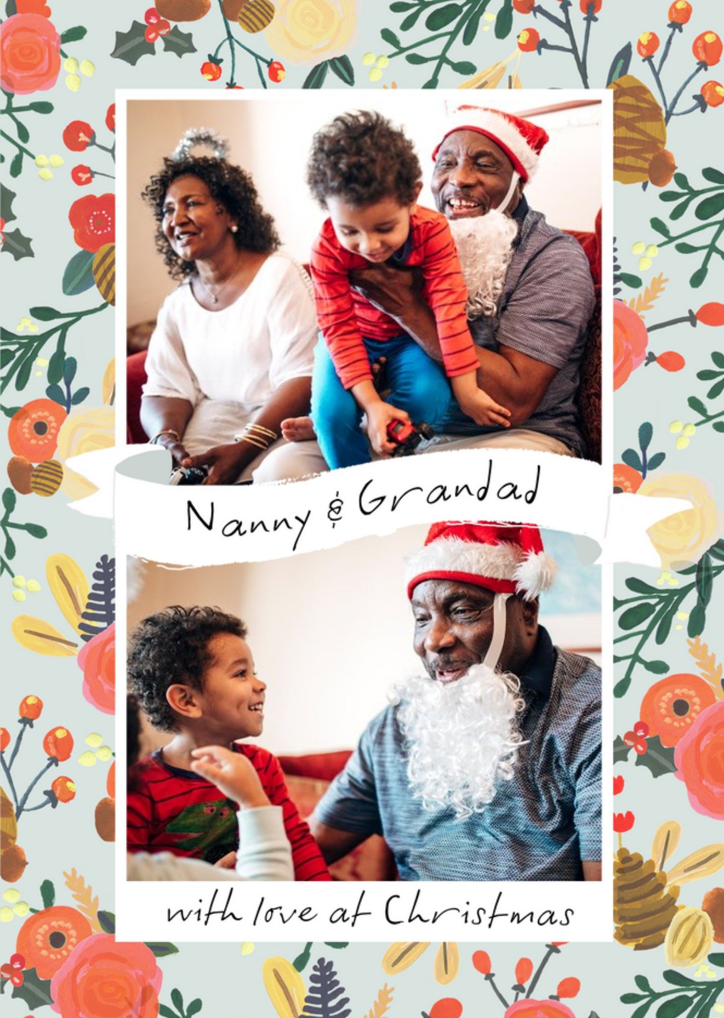 Le Jardin De Fleur Christmas Photo Upload Card Nanny And Grandad With Love At Christmas Ecard