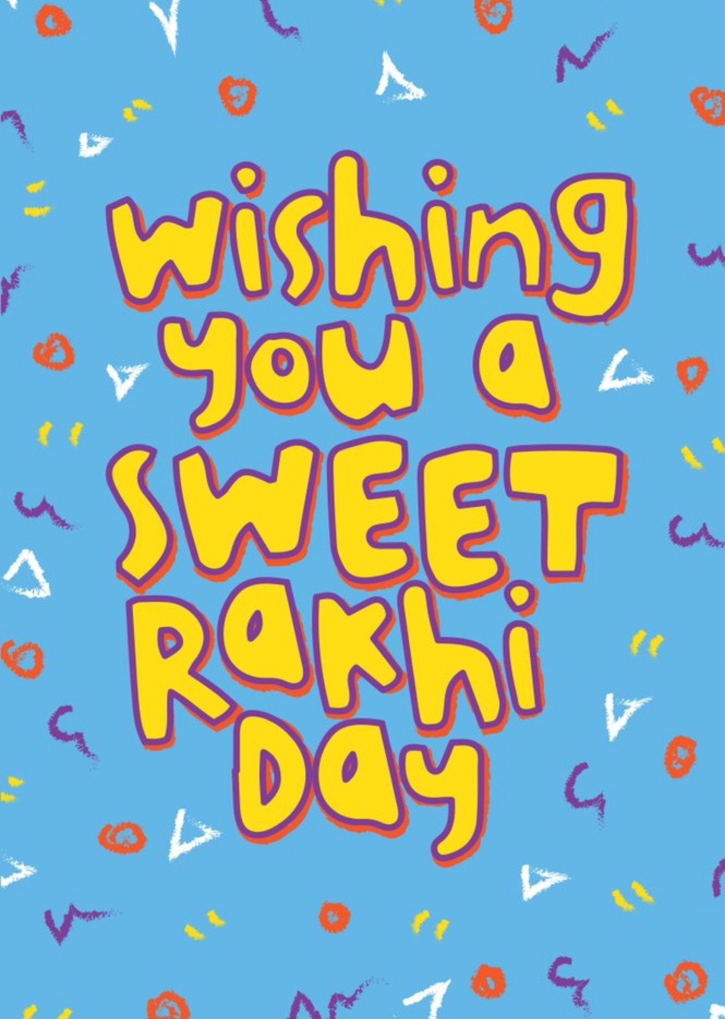Moonpig Wishing You A Great Rakhi Day Typographic Card, Large