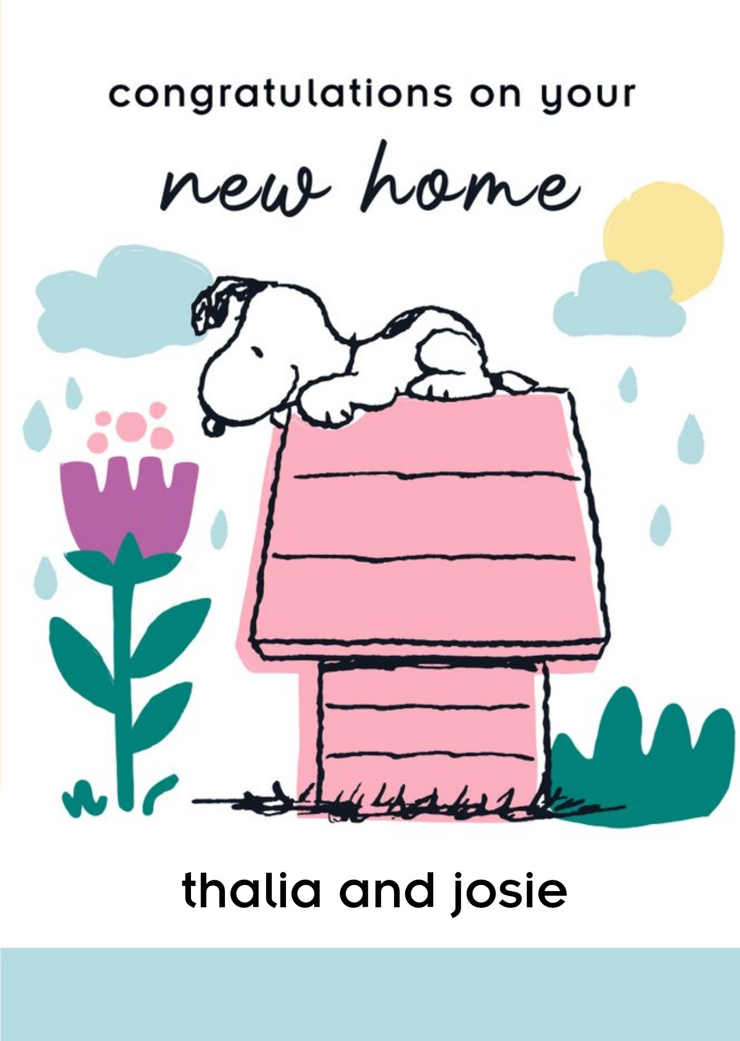 Moonpig Cute Peanuts Snoopy Congratulations On Your New Home Card, Large
