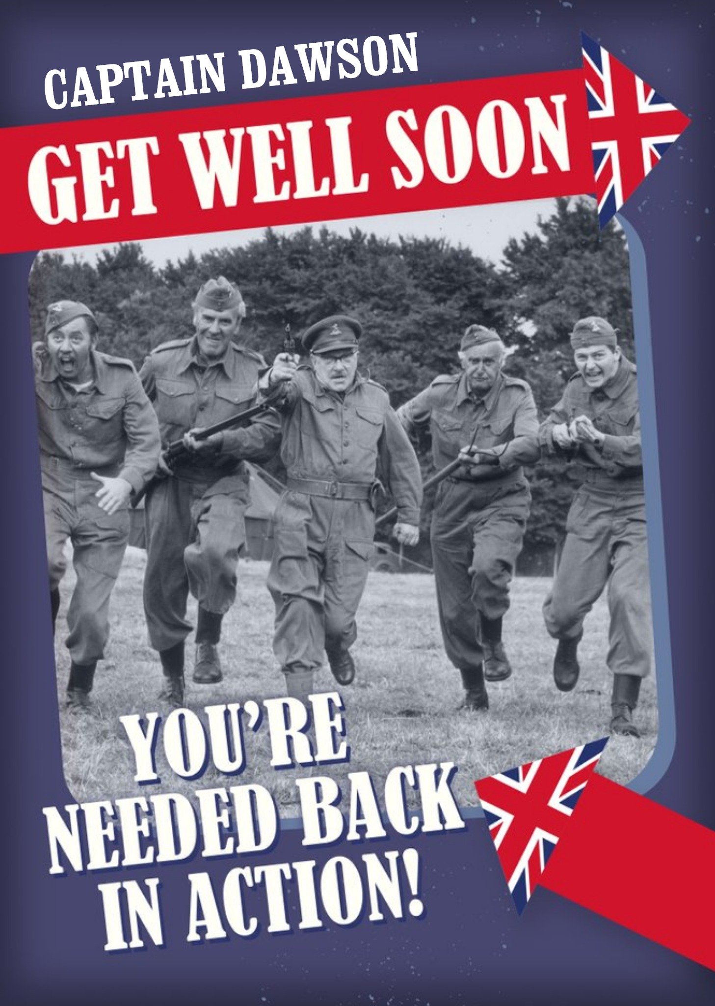 Retro Humour Dad's Army You're Needed Back In Action Get Well Soon Card Ecard