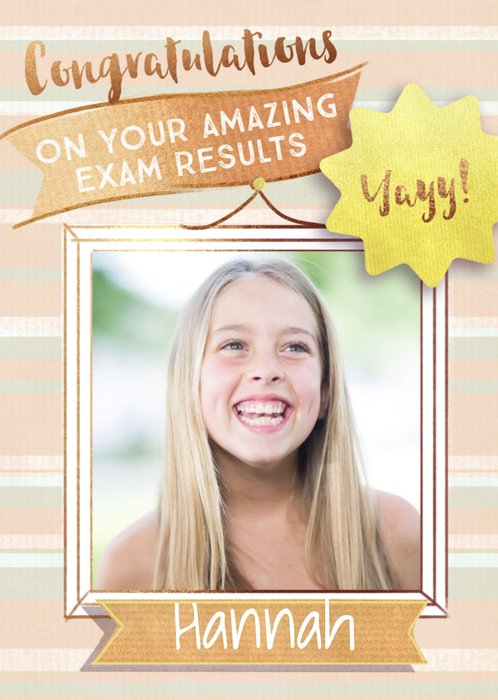 Congratulations On Your Amazing Exam Results Photo Upload Editable Card