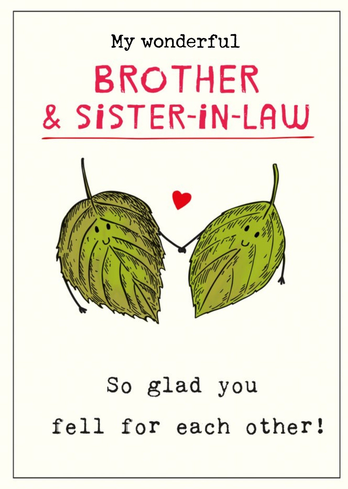 Moonpig Cute Illustrative Smiling Leaves Brother & Sister-In-Law Anniversary Card Ecard