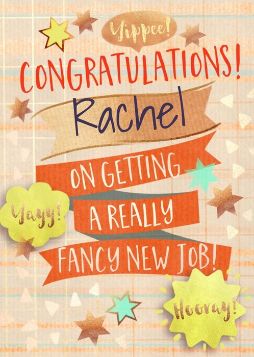 Congratulations on your new job typographic design card