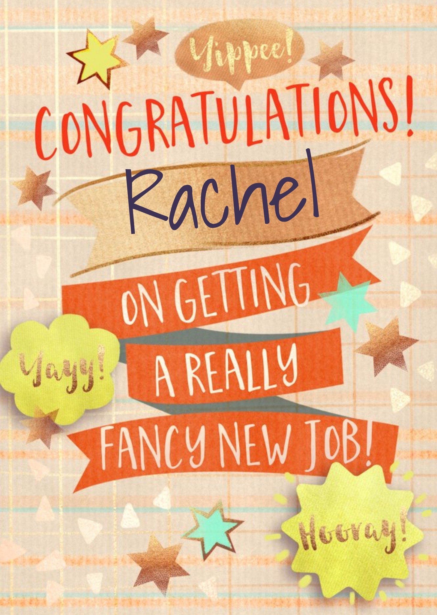 Congratulations On Your New Job Typographic Design Card Ecard