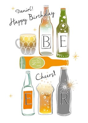 Cheers With Beer Personalised Birthday Card