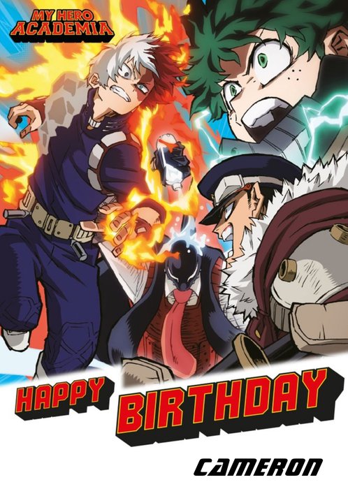 My Hero Academia Anime Characters Personalised Birthday Card