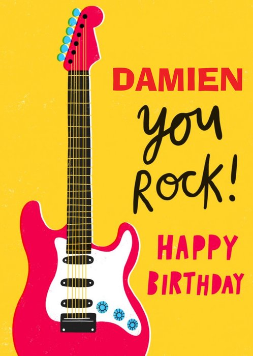 You Rock Happy Birthday Bright Graphic Birthday Card | Moonpig