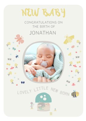 Little Acorns Photo Upload Little New Born New Baby Card