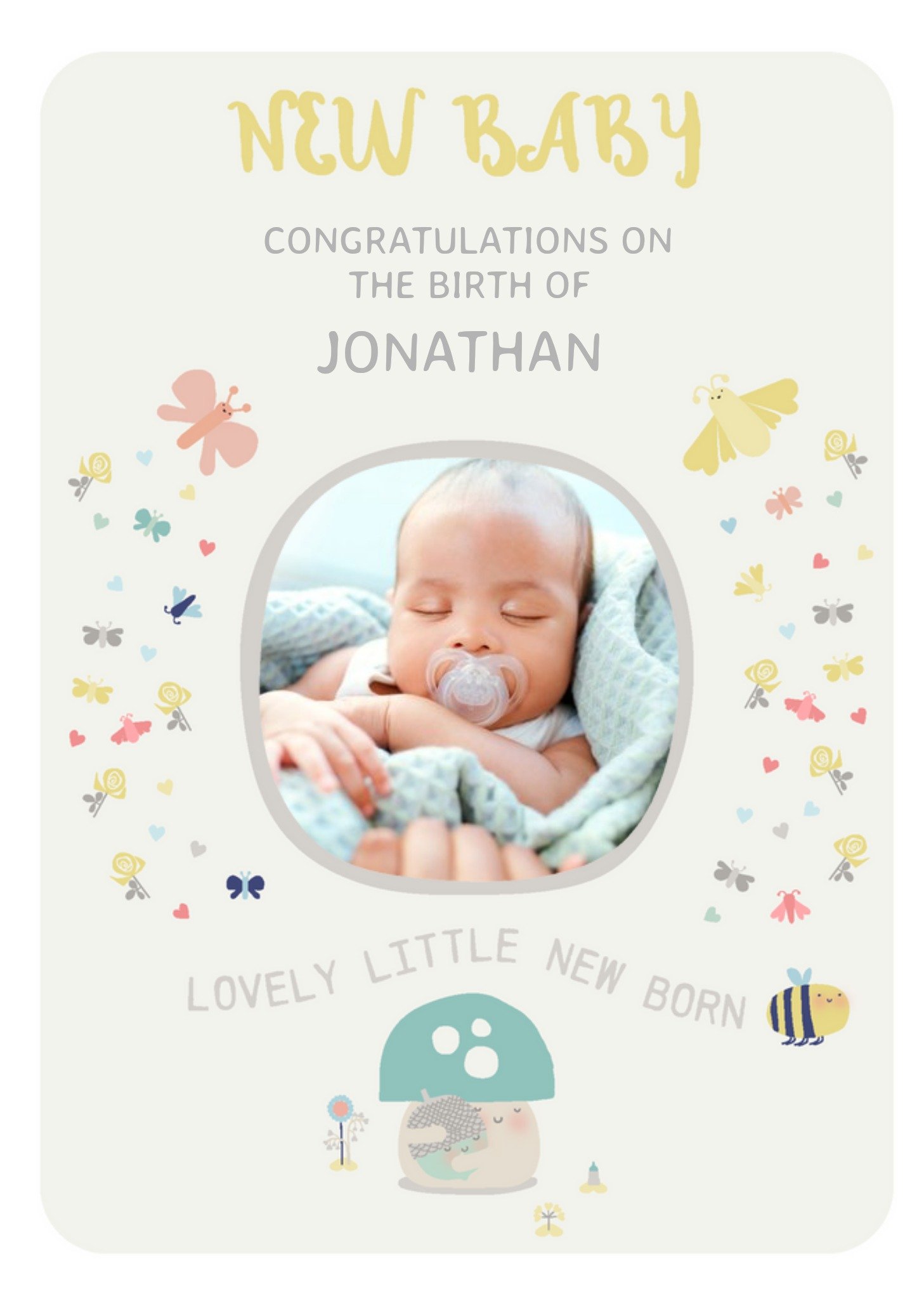 Little Acorns Photo Upload Little New Born New Baby Card