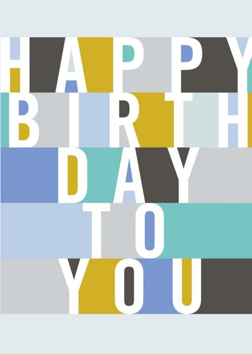Men's Birthday card - easy send - typographic
