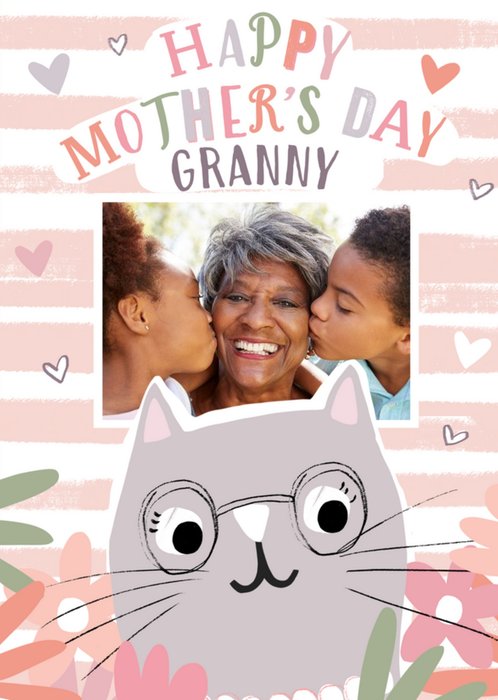 Cute Modern Mother's Day Photo Upload Card For Granny