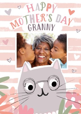 Cute Modern Mother's Day Photo Upload Card For Granny
