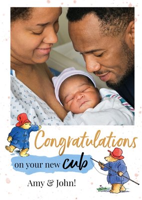 Congratulations On Your New Cub Photo Upload New Baby Paddington Bear Card