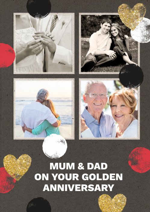 Mum & Dad On Your Golden Anniversary Photo Upload Card
