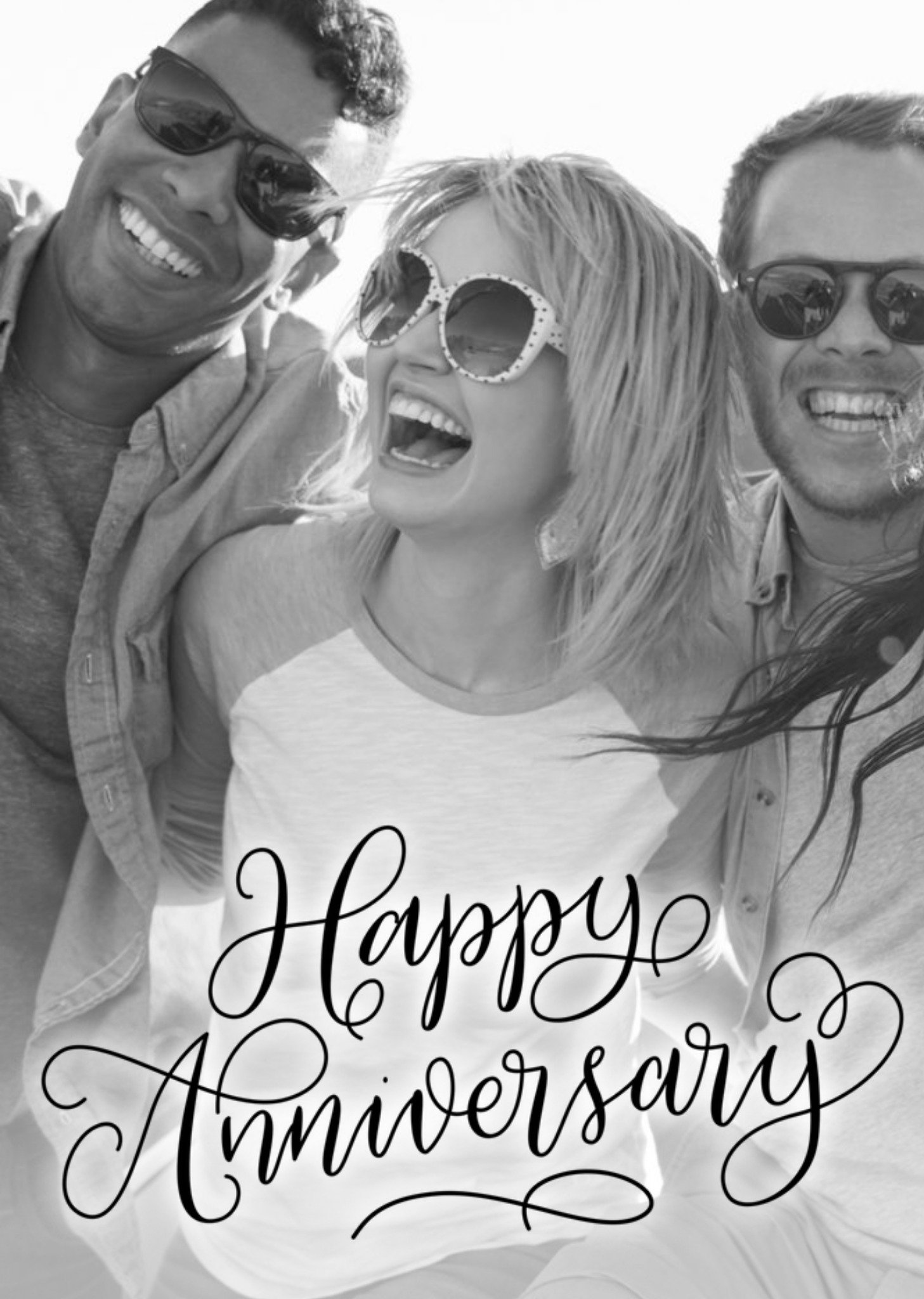 Happy Anniversary Script Font Photo Upload Card Ecard