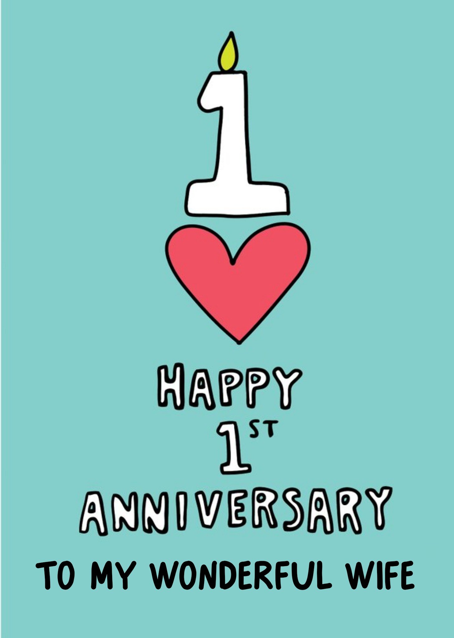 Wonderful Wife 1st Anniversary Card Ecard