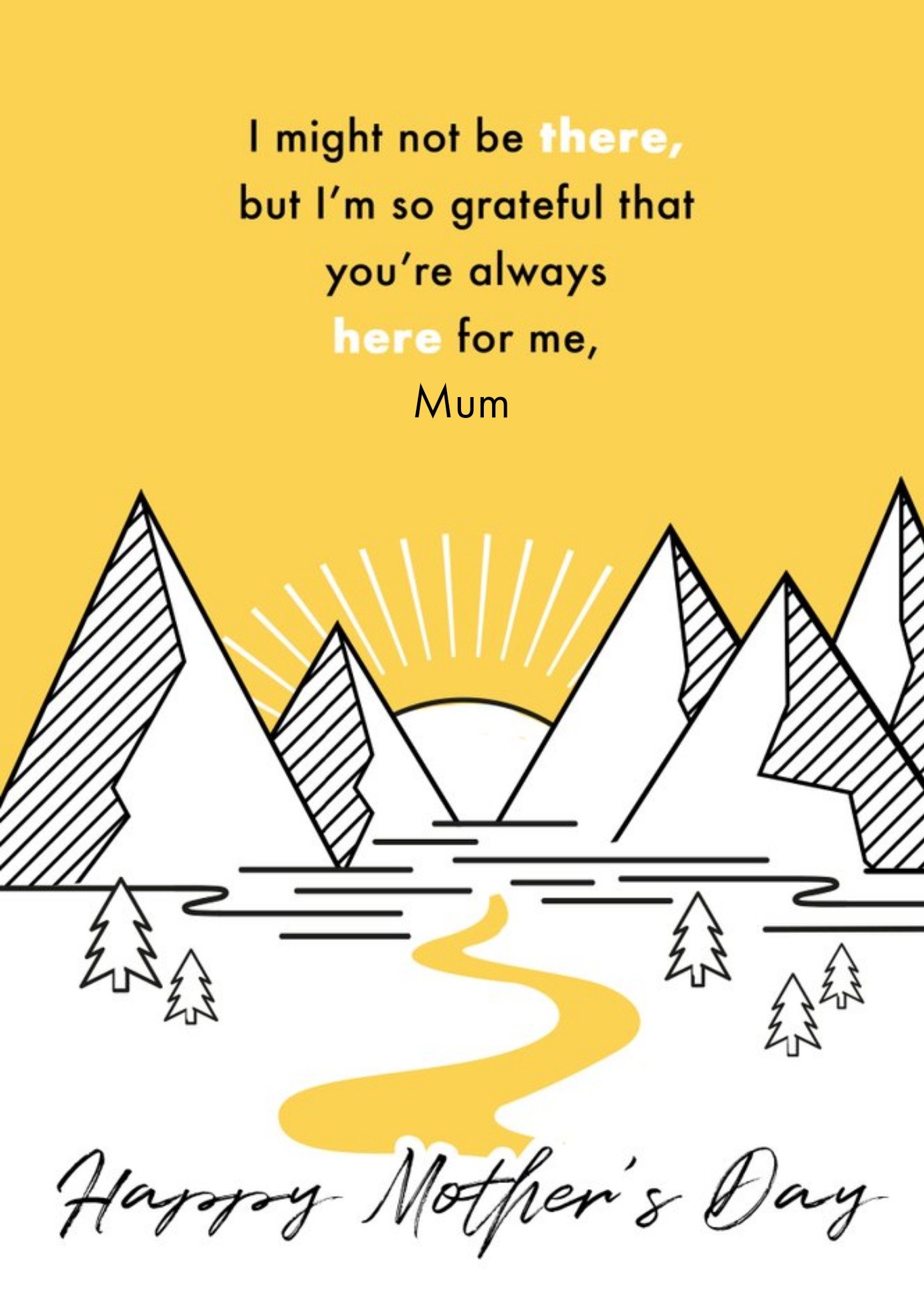 Bright Graphic Mountain Range Across The Miles Mother's Day Card Ecard