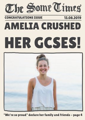 The Some Times exam result congratulations Crushed GCSEs  Personalised Photo Card