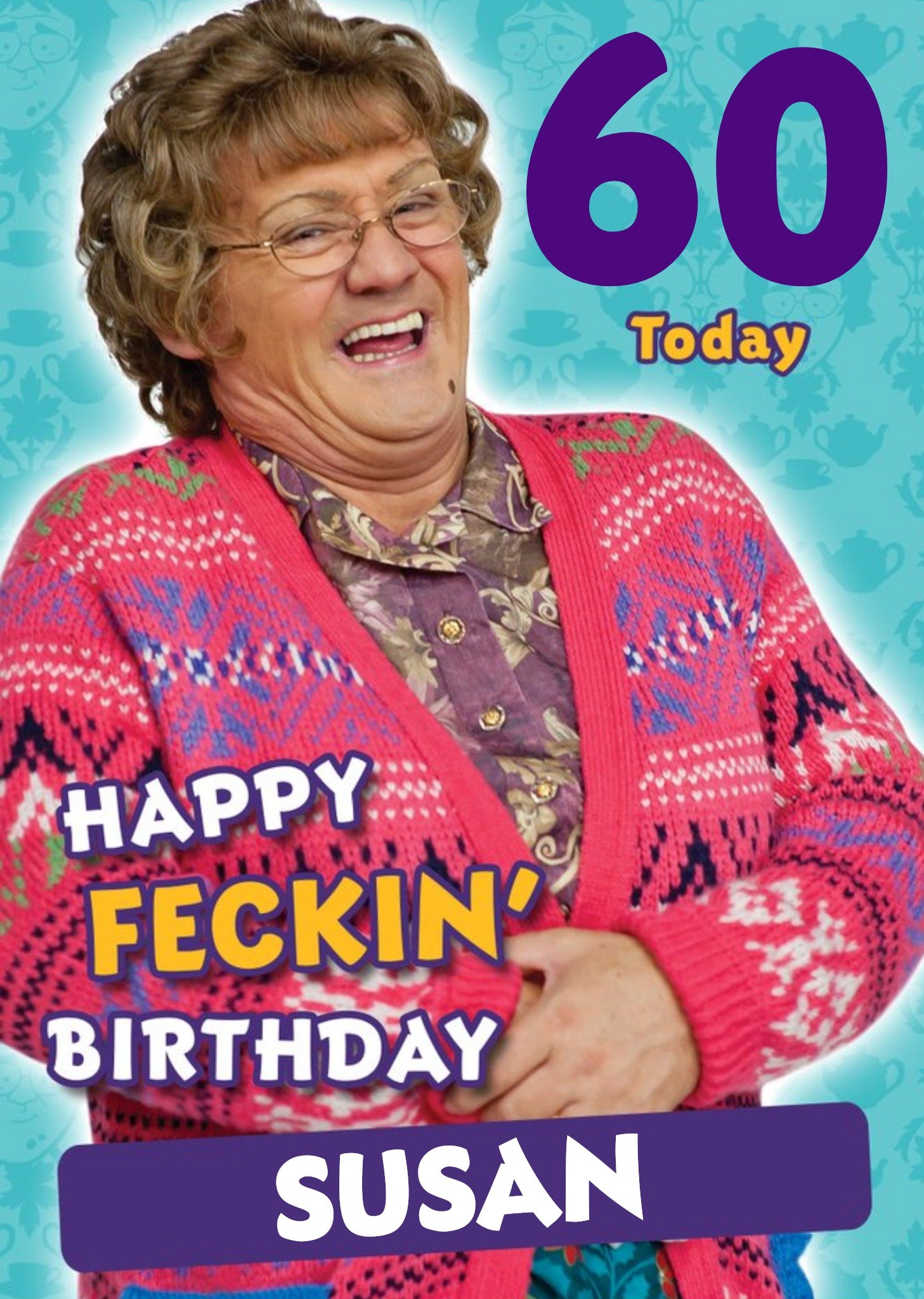 Mrs Brown's Boys Funny 60 Today Birthday Card, Large