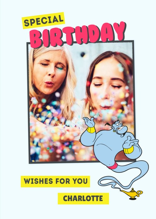 Disney Aladdin Genie Special Birthday Wishes for you Photo upload