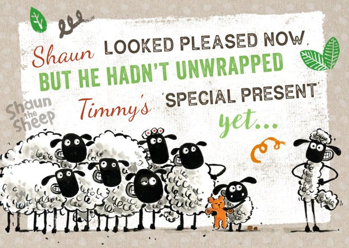 Shaun The Sheep Special Present Birthday Card