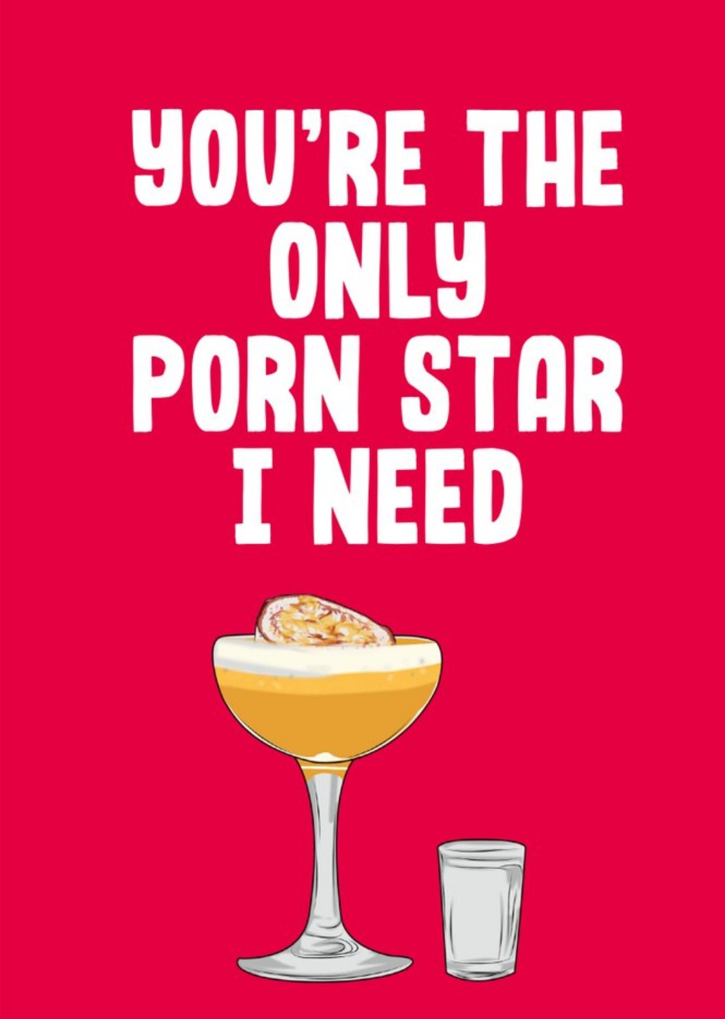 Filthy Sentiments Illustration Of A Porn Star Cocktail Funny Valentine's Day Card, Large