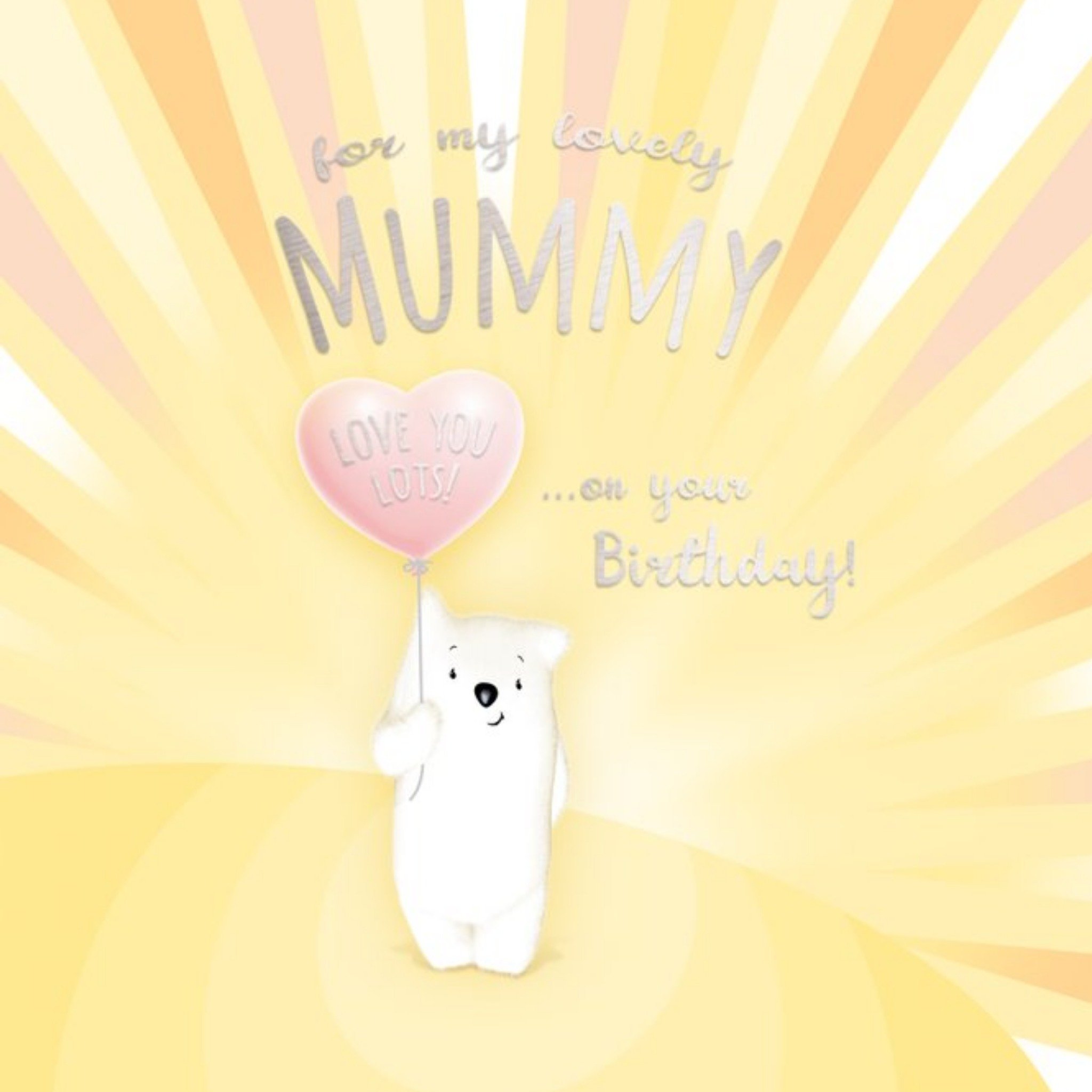 Moonpig Meecadoo Cute Illustrated Bear Mummy Birthday Card, Square