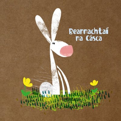 Illustrated Rabbit Easter Egg Easter Card