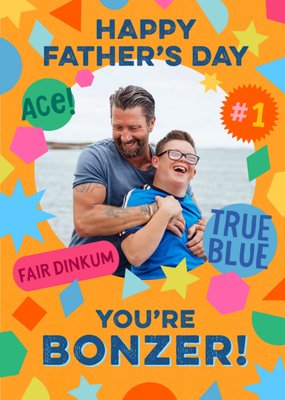 Bright Fun Ace True Blue Photo Upload Fathers Day Card