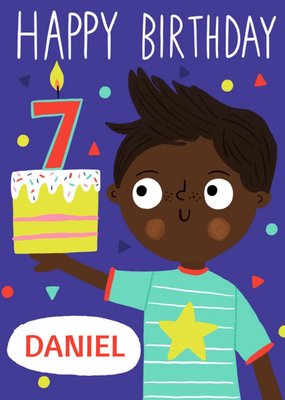 Yay Today Illustrated Happy 7th Birthday Card