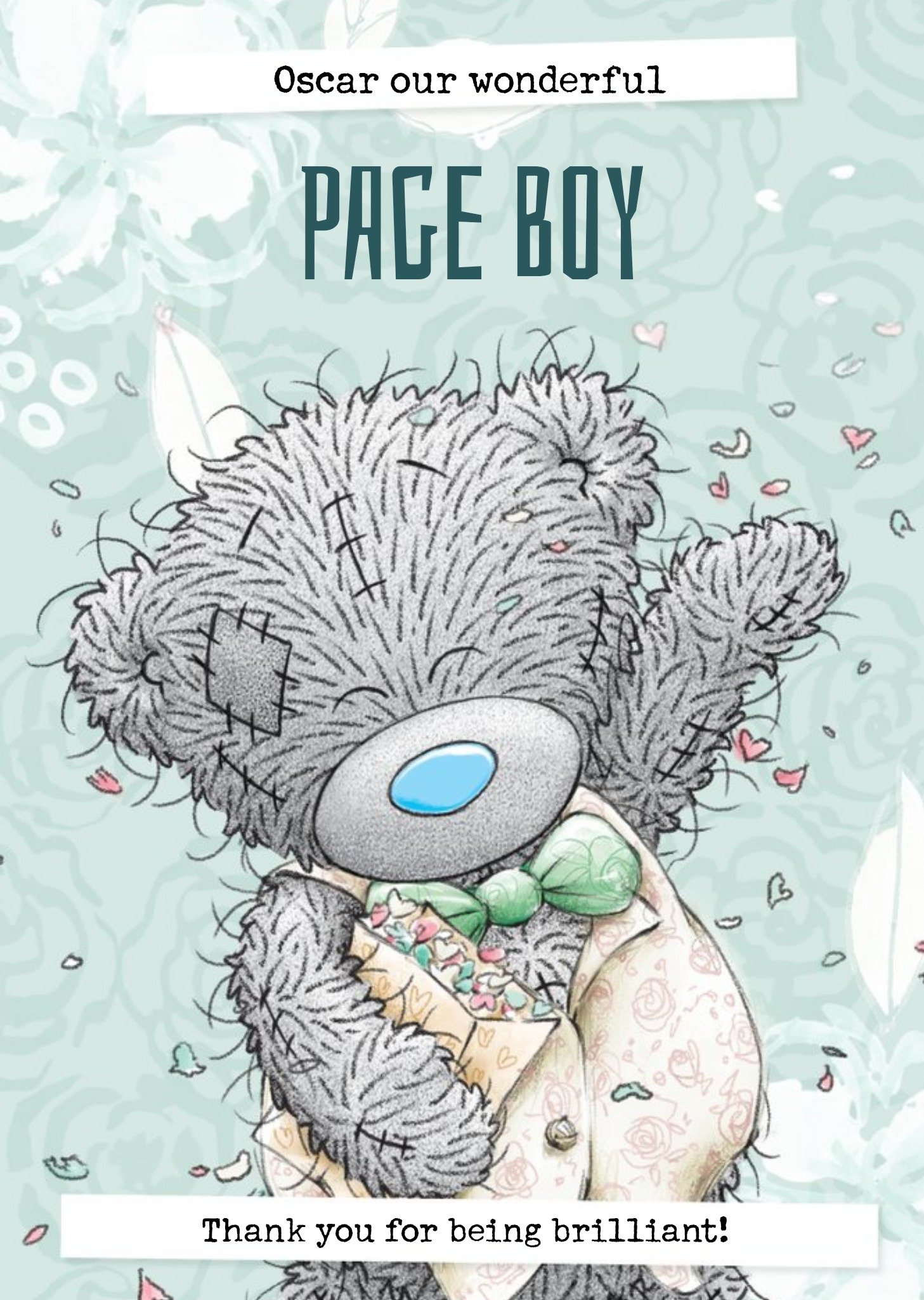 Me To You Tatty Teddy To Our Wonderful Page Boy Thank You Card Ecard