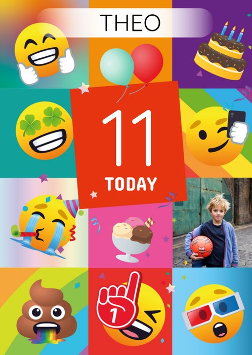 Emoji Photo Upload Birthday Card