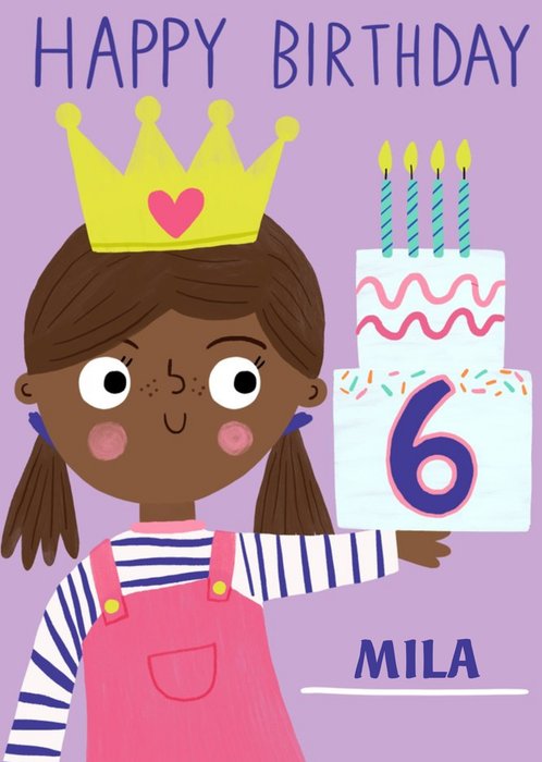 Yay Today Illustrated Happy 6th Birthday Card
