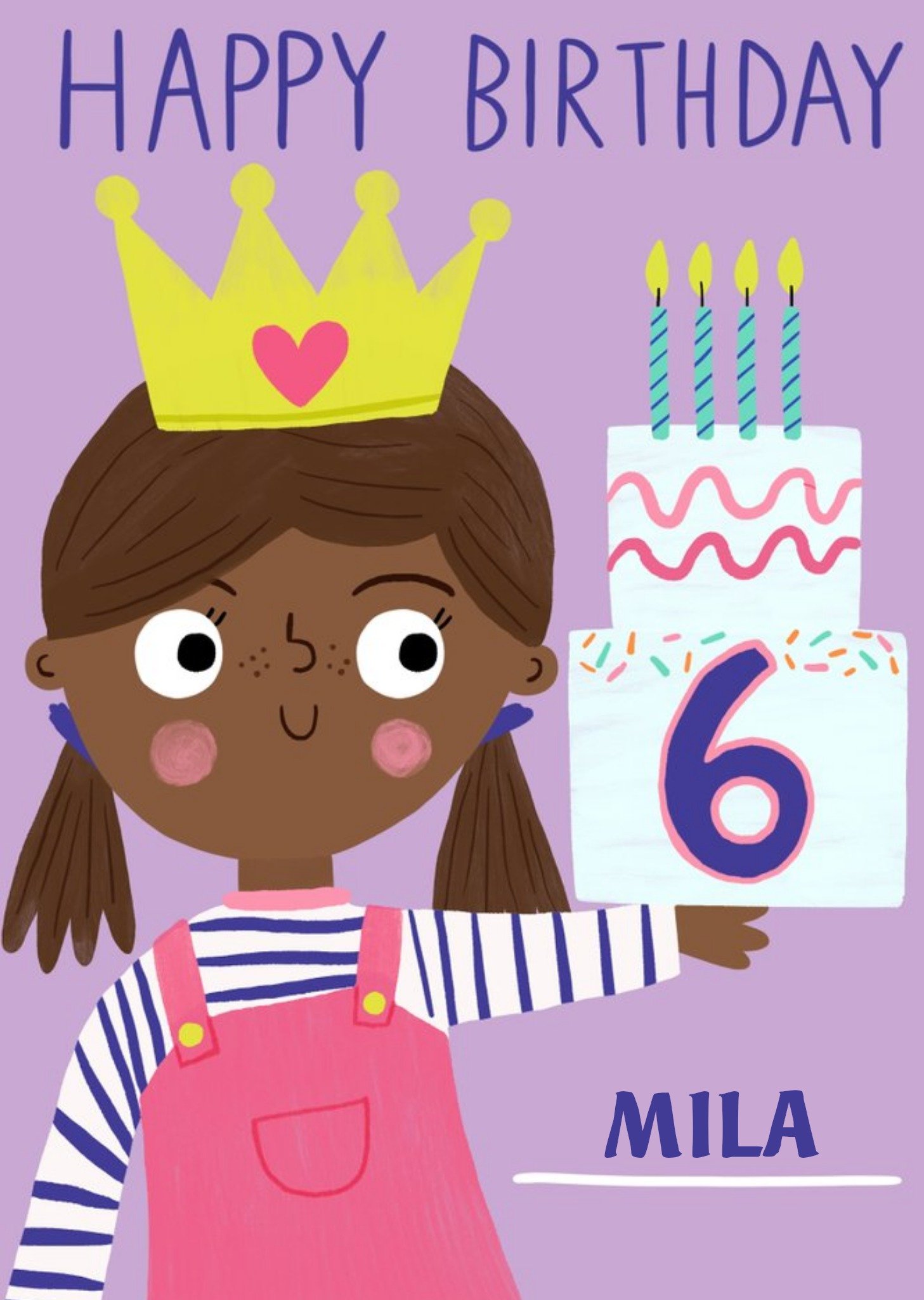 Moonpig Yay Today Illustrated Happy 6th Birthday Card Ecard