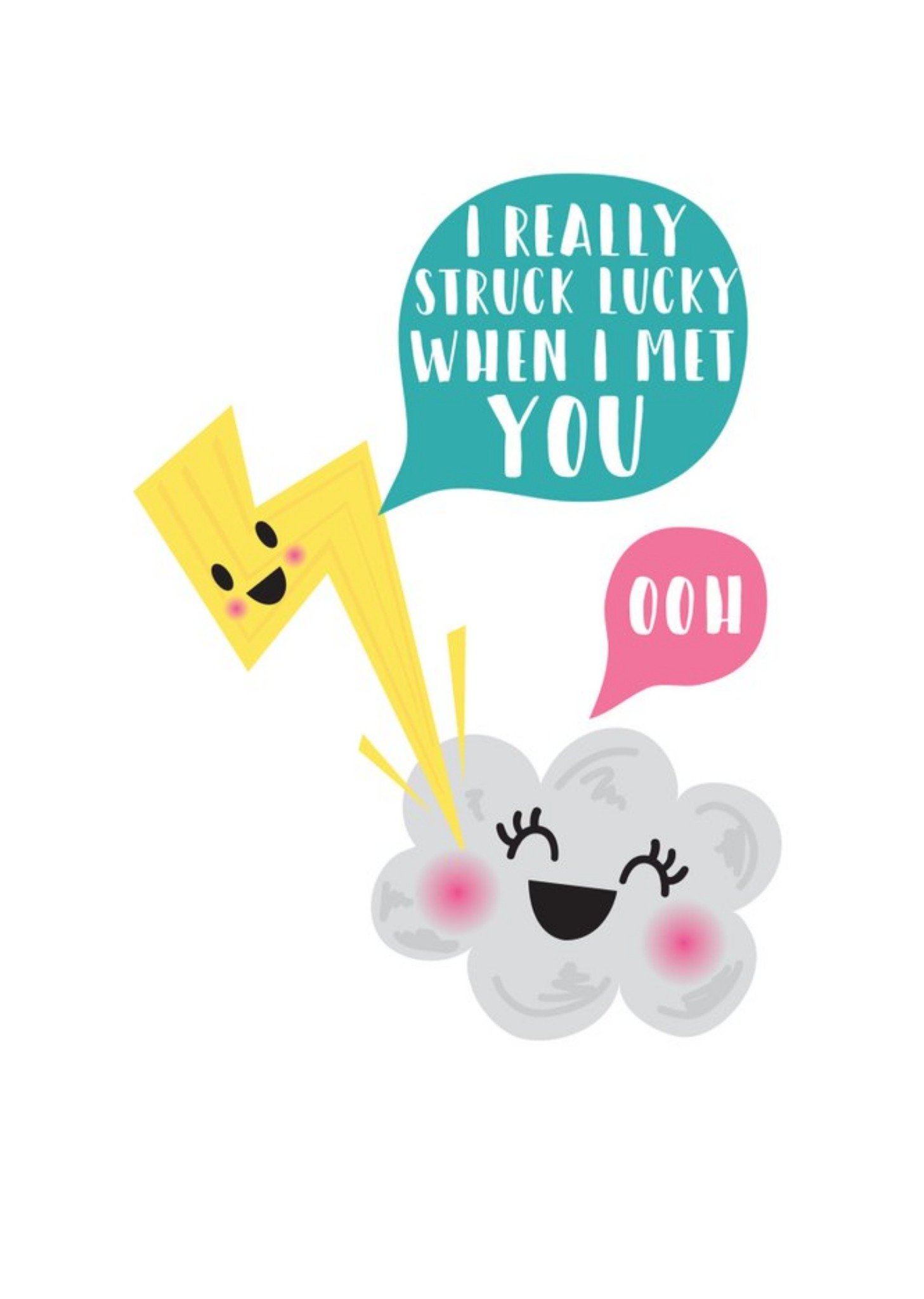 Lightning Bolt I Really Struck Lucky When I Met You Anniversary Card Ecard