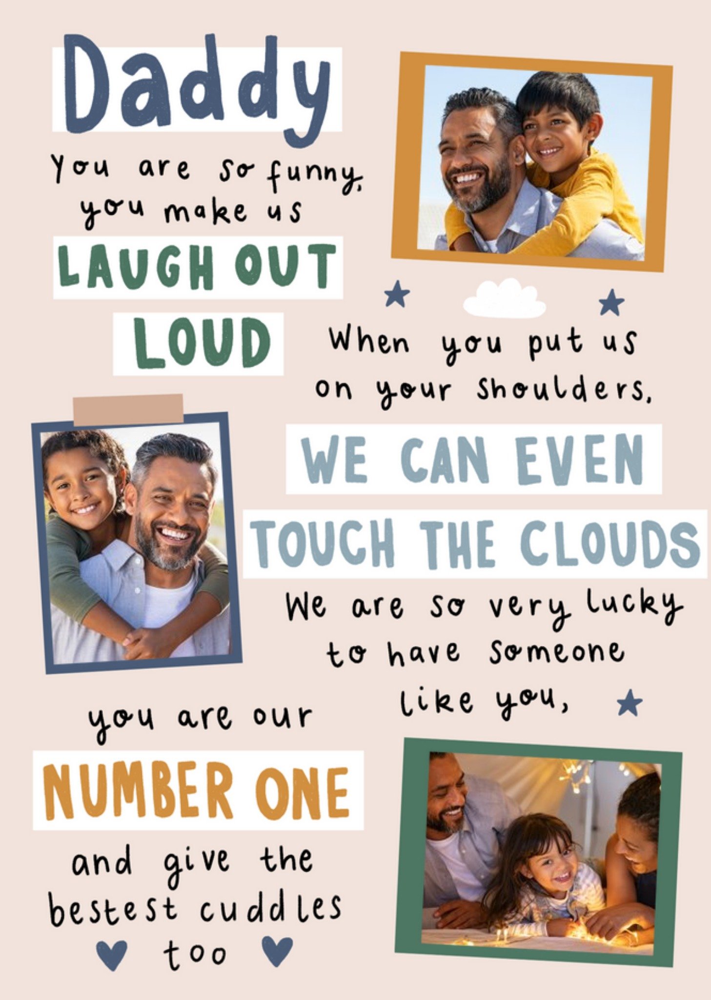 Snapshots Cute Typographic Verse Photo Upload Father's Day Card Ecard