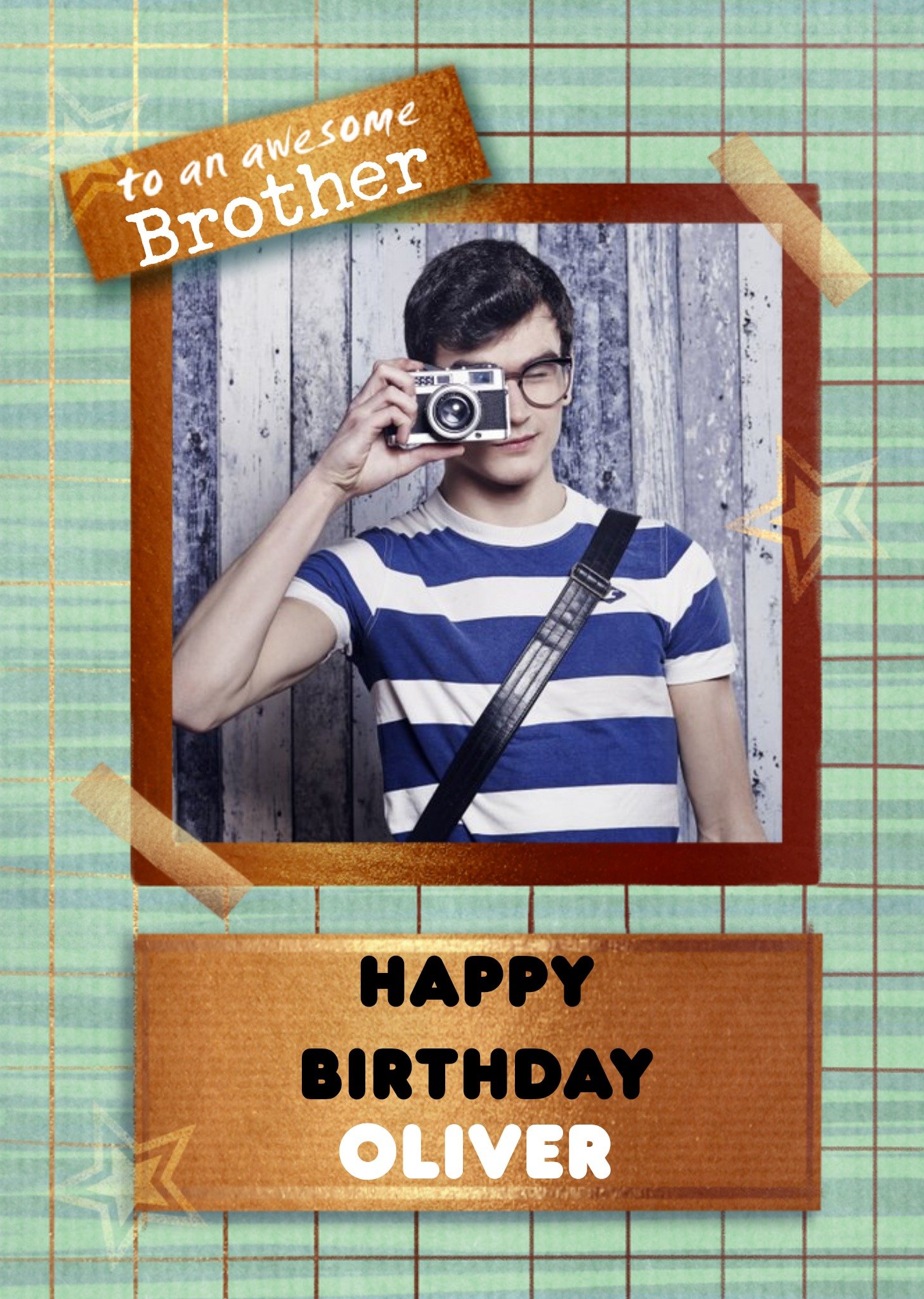 Moonpig To An Awesome Brother Photo Upload Birthday Card, Large