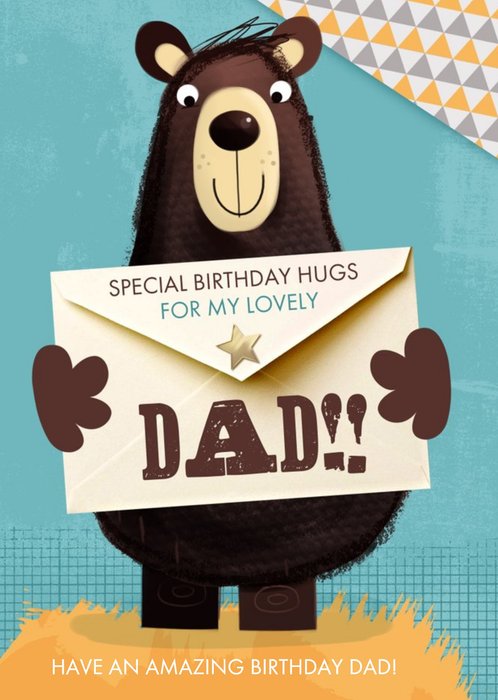 Big Bear Special Birthday Hugs Happy Birthday Dad Card