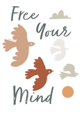 Free Your Mind Mindful Birds Non Personalised T Shirt