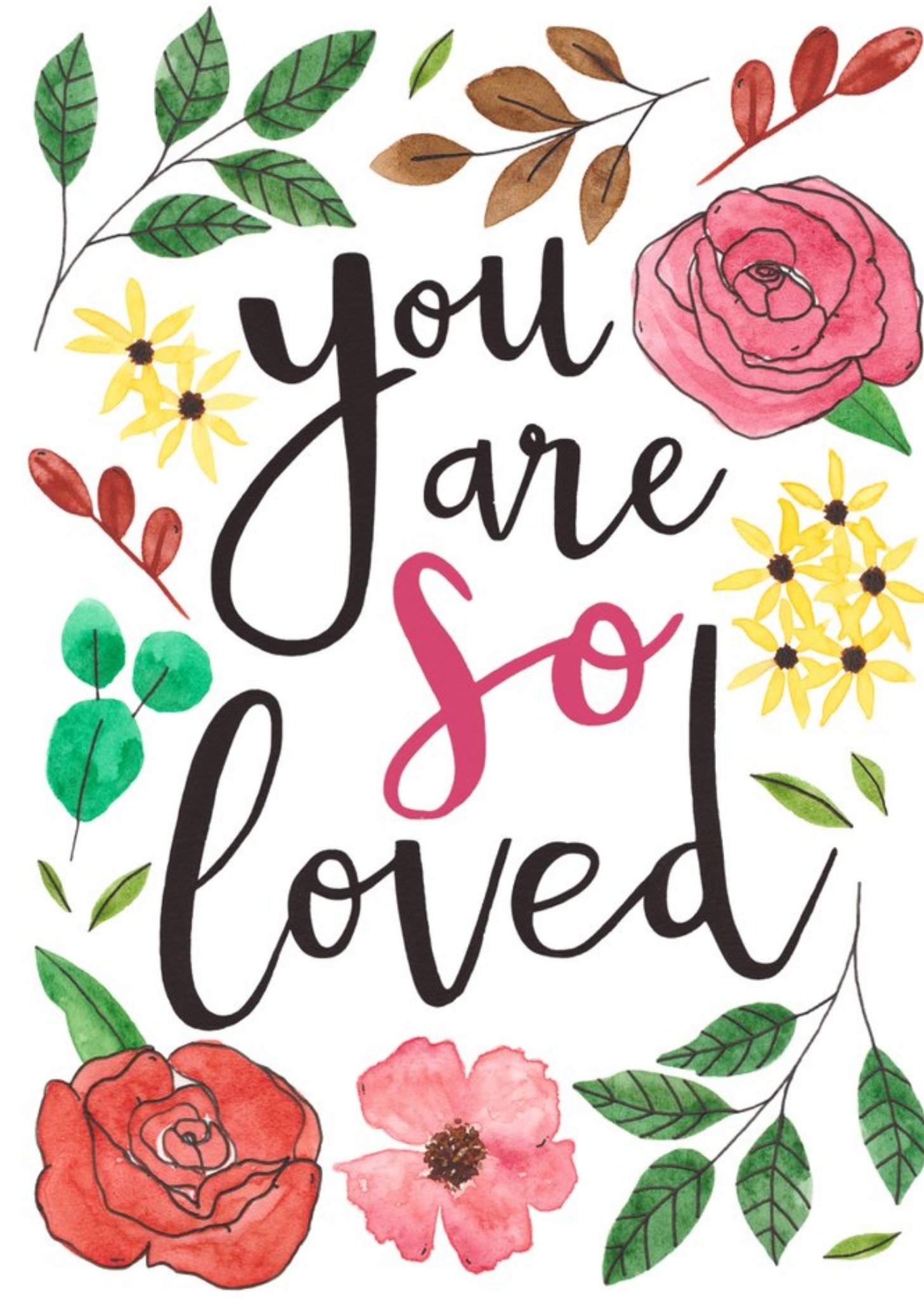 Any Occasion Card - Thinking Of You - You Are Loved - Floral Ecard