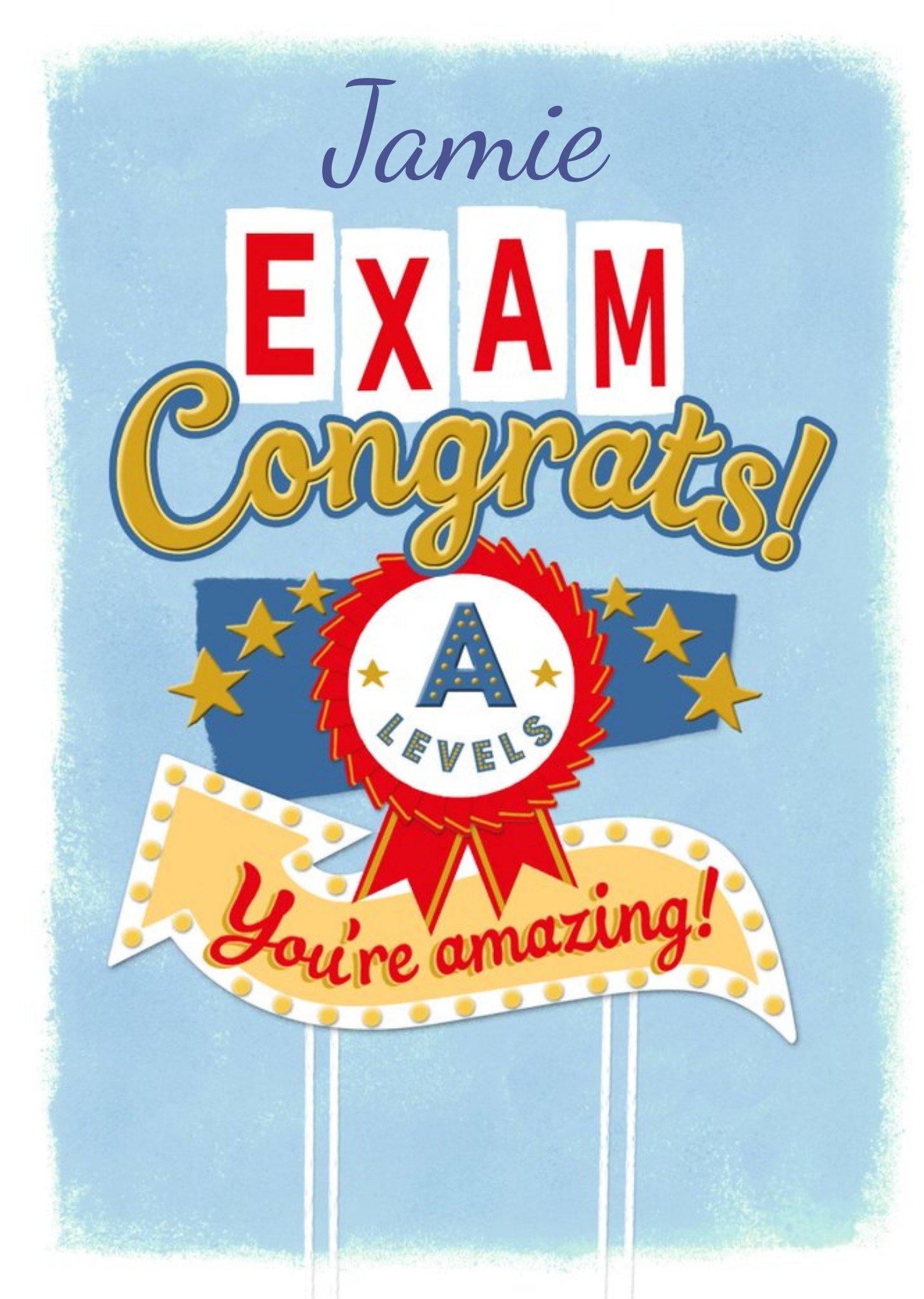 Moonpig Hotchpotch Illustrated Congratulations Son Exams Modern Card, Large
