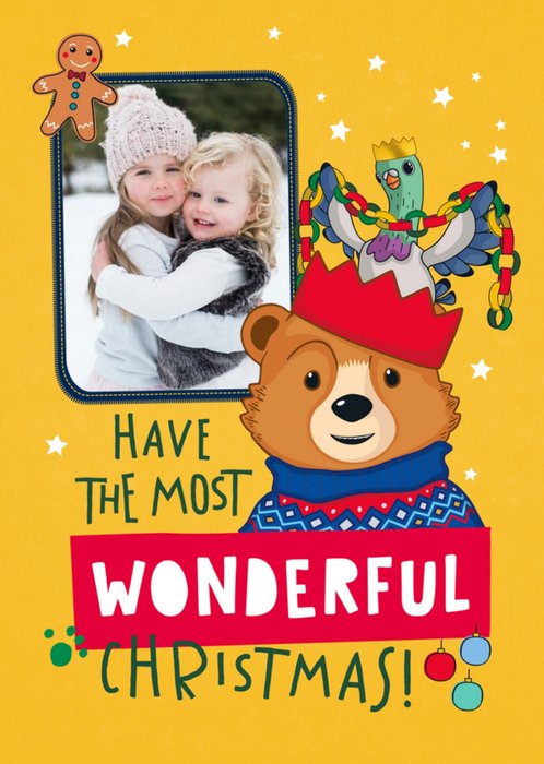 Paddington Bear Wonderful Christmas Photo Upload Card